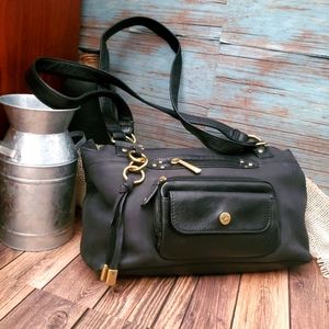 Stone Mountain black Genuine Leather satchel